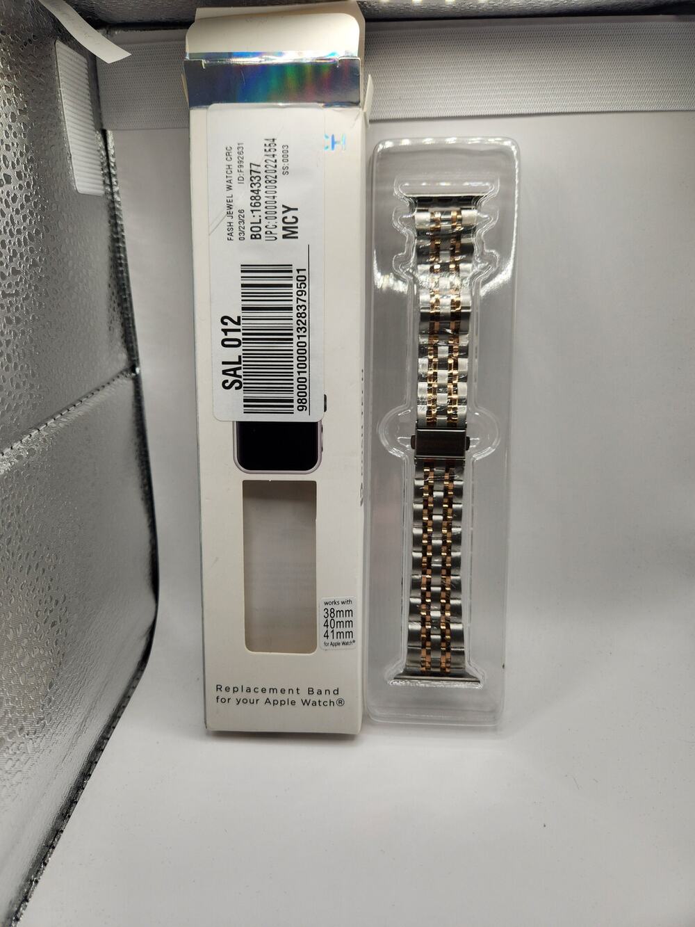 Posh Tech Stainless Steel Apple Watch Band Two-Tone Rose Gold - 38, 40, 41mm